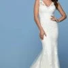 Da Vinci Bridal - Lace Sheath Bridal Gown 50549 - 1 Pc Ivory/Ivory In Size 12 Available