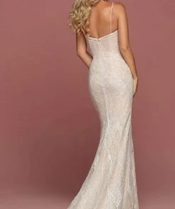 Da Vinci Bridal Formal Gowns Da Vinci - Spaghetti Strap Beaded Bridal Gown 50480 - 1 Pc Ivory/Ivory In Size 8 Available 9 Da Vinci Bridal Formal Gowns Da Vinci - Spaghetti Strap Beaded Bridal Gown 50480 - 1 Pc Ivory/Ivory In Size 8 Available