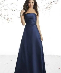 Damas - 52420 Strapless Pleated A-line Dress With Lace Up Back