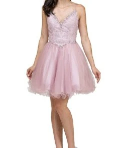 Cocktail Dresses Dancing Queen - 2004 Beaded Floral Lace Tulle Cocktail Dress