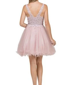 Dancing Queen - 2054 Lace Rhinestone Embellished Cocktail Dress Cocktail Dresses 12 Dancing Queen - 2054 Lace Rhinestone Embellished Cocktail Dress Cocktail Dresses
