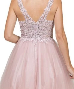 Dancing Queen - 2054 Lace Rhinestone Embellished Cocktail Dress Cocktail Dresses 13 Dancing Queen - 2054 Lace Rhinestone Embellished Cocktail Dress Cocktail Dresses