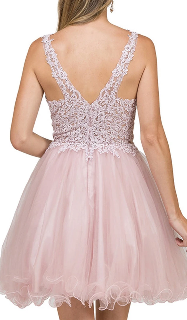 Dancing Queen - 2054 Lace Rhinestone Embellished Cocktail Dress Cocktail Dresses 7 Dancing Queen - 2054 Lace Rhinestone Embellished Cocktail Dress Cocktail Dresses