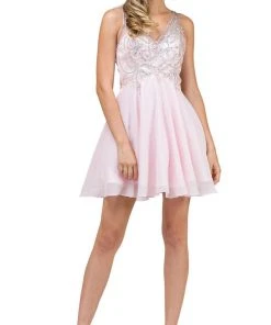 Dancing Queen - 2124 Illusion Cutout Chiffon Cocktail Dress
