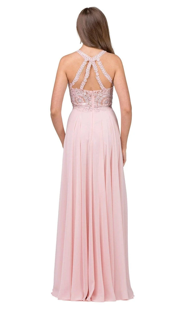 Dancing Queen - 2234 Sleeveless Illusion Jewel Lace Ornate Prom Gown Formal Gowns 4 Dancing Queen - 2234 Sleeveless Illusion Jewel Lace Ornate Prom Gown Formal Gowns