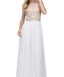 Dancing Queen - 2234 Sleeveless Illusion Jewel Lace Ornate Prom Gown Formal Gowns 22 Dancing Queen - 2234 Sleeveless Illusion Jewel Lace Ornate Prom Gown Formal Gowns