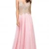 Formal Gowns Dancing Queen - 2259 Beaded Plunging Sweetheart Chiffon Prom Dress