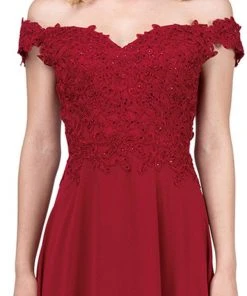 Dancing Queen - 2492 Off Shoulder Lace Applique Evening Dress Formal Gowns 14 Dancing Queen - 2492 Off Shoulder Lace Applique Evening Dress Formal Gowns