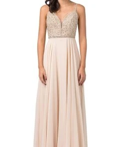 Formal Gowns Dancing Queen - 2493 Jewel Beaded A-Line Chiffon Gown