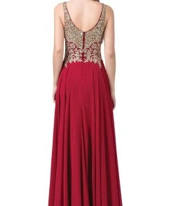 Formal Gowns Dancing Queen - 2494 Jewel Encrusted Bodice A-Line Chiffon Gown