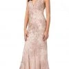 Dancing Queen - 2515 Deep V-Neck Beaded Trumpet Gown Formal Gowns