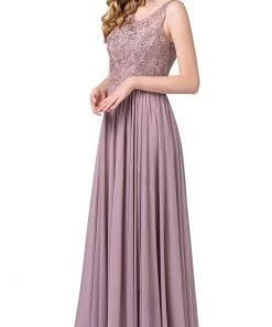 Dancing Queen - 2553 Beaded Lace Bodice A-Line Gown