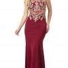 Dancing Queen - 2555 Embroidered Halter Long Trumpet Gown 2 Dancing Queen - 2555 Embroidered Halter Long Trumpet Gown
