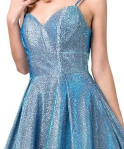 Dancing Queen - 2611 Sweetheart Lace Up Back Metallic Jersey Gown