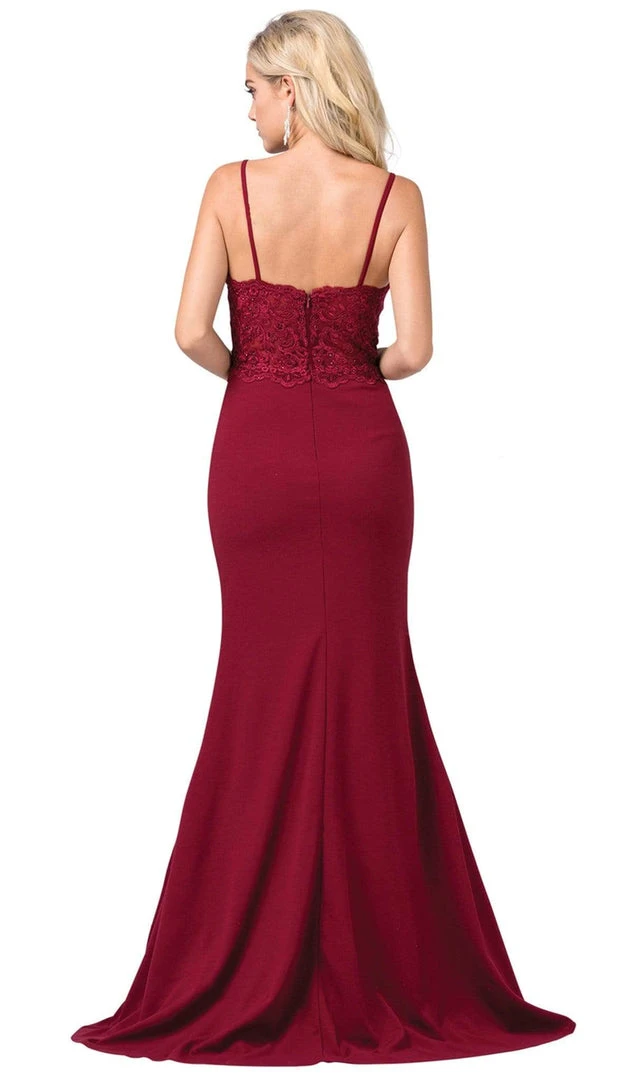 Dancing Queen - 2620 Lace V-neck Trumpet Dress Formal Gowns 5 Dancing Queen - 2620 Lace V-neck Trumpet Dress Formal Gowns