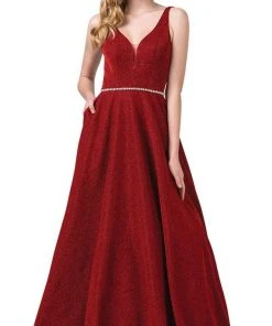 Dancing Queen - 2706 Deep V-neck A-line Gown 9 Dancing Queen - 2706 Deep V-neck A-line Gown