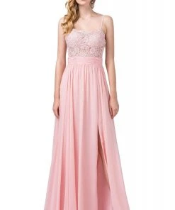 Dancing Queen - 2789 Beaded Lace Embroidery Square Neck A-Line Gown