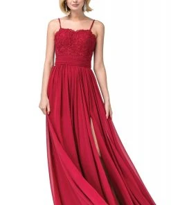 Dancing Queen - 2789 Beaded Lace Embroidery Square Neck A-Line Gown