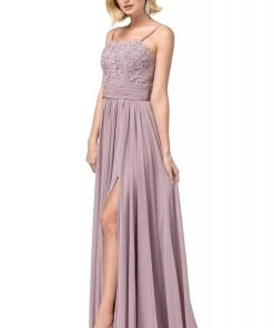 Dancing Queen - 2789 Beaded Lace Embroidery Square Neck A-Line Gown