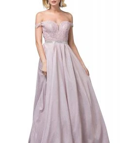 Dancing Queen - 2820 Beaded Off-Shoulder Pleated Ballgown Formal Gowns 9 Dancing Queen - 2820 Beaded Off-Shoulder Pleated Ballgown Formal Gowns