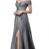 Dancing Queen - 2824 Iridescent Off Shoulder Gown With High Slit Formal Gowns 1 Dancing Queen - 2824 Iridescent Off Shoulder Gown With High Slit Formal Gowns