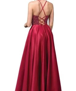 Dancing Queen - 2828 Embellished Halter A-line Gown