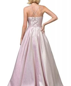Dancing Queen - 2859 Sleeveless Deep V-neck Ballgown 6 Dancing Queen - 2859 Sleeveless Deep V-neck Ballgown