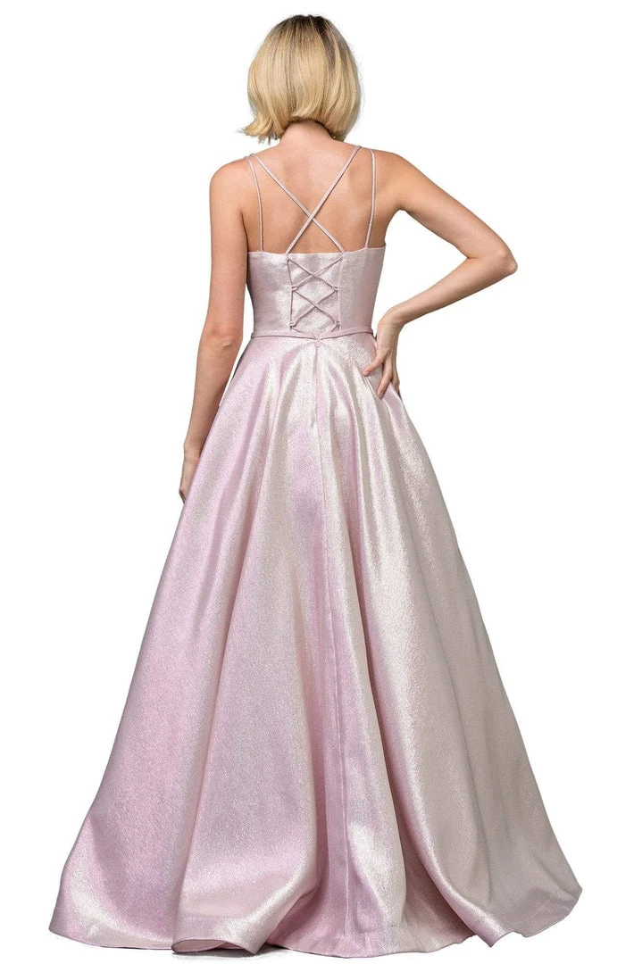Dancing Queen - 2859 Sleeveless Deep V-neck Ballgown 4 Dancing Queen - 2859 Sleeveless Deep V-neck Ballgown