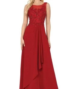 Dancing Queen - 2953 Embroidered Sleeveless Bodice A-Line Gown - 1 Pc Mocha In Size L Available Formal Gowns