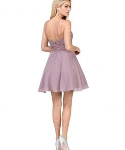 Dancing Queen - 3008 High Halter Embroidered Lace Homecoming Dress 8 Dancing Queen - 3008 High Halter Embroidered Lace Homecoming Dress