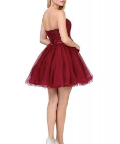 Dancing Queen - 3014 Strapless Embellished Sweetheart Homecoming Dress