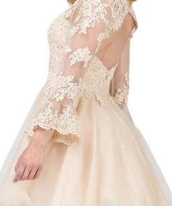 Dancing Queen - 3015 Beaded Lace Long Sleeve A-line Homecoming Dress 15 Dancing Queen - 3015 Beaded Lace Long Sleeve A-line Homecoming Dress