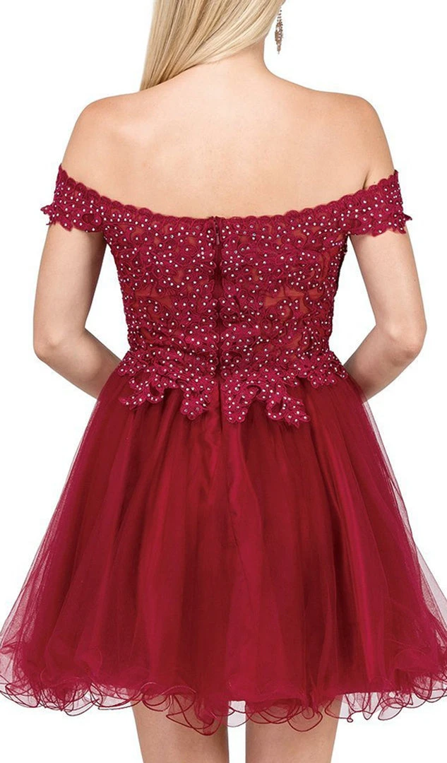 Dancing Queen - 3018 Embellished Off-Shoulder A-line Homecoming Dress 6 Dancing Queen - 3018 Embellished Off-Shoulder A-line Homecoming Dress