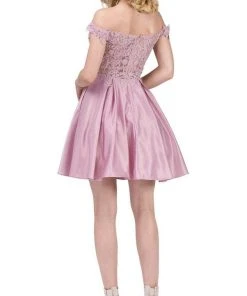 Cocktail Dresses Dancing Queen - 3029 Off-Shoulder A-Line Homecoming Cocktail Dress