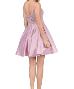 Cocktail Dresses Dancing Queen - 3037 Jeweled Lace Bodice Homecoming Dress 12 Cocktail Dresses Dancing Queen - 3037 Jeweled Lace Bodice Homecoming Dress