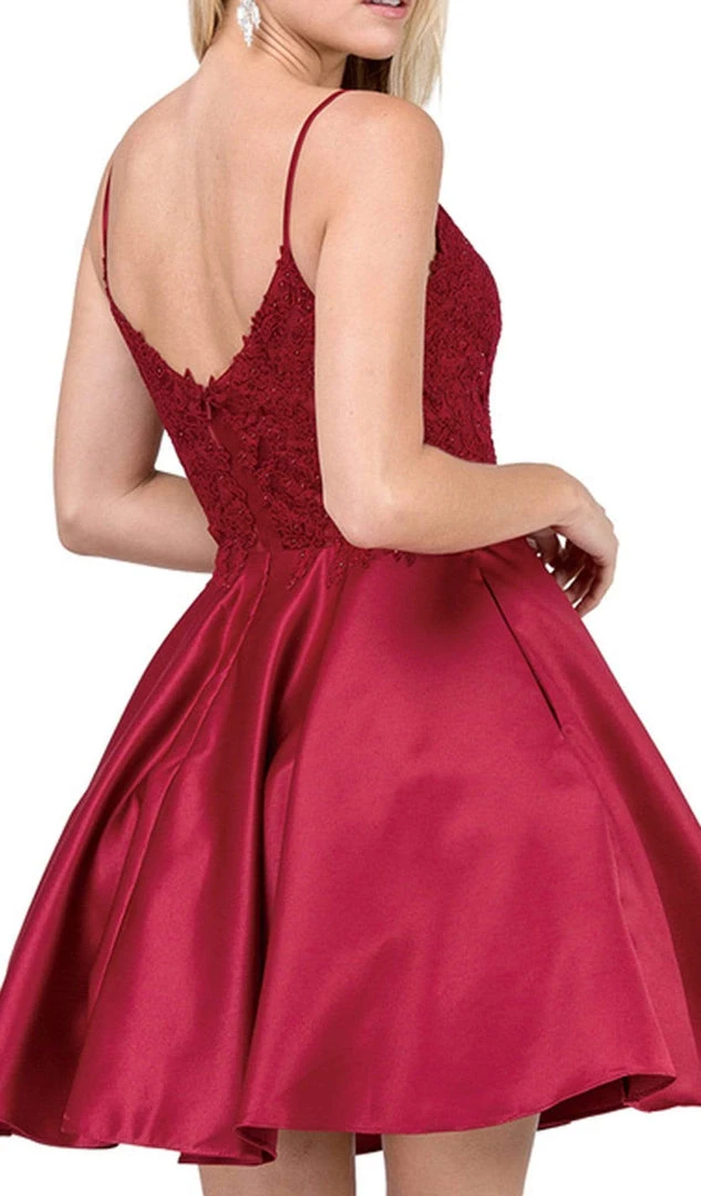 Cocktail Dresses Dancing Queen - 3037 Jeweled Lace Bodice Homecoming Dress 6 Cocktail Dresses Dancing Queen - 3037 Jeweled Lace Bodice Homecoming Dress