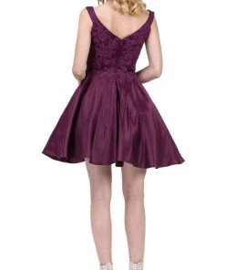 Dancing Queen - 3057 Beaded Lace Sweetheart A-line Homecoming Dress Cocktail Dresses