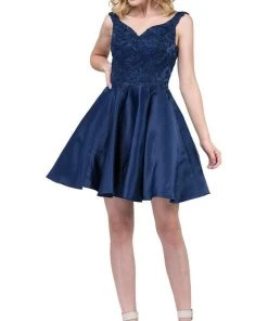 Dancing Queen - 3057 Beaded Lace Sweetheart A-line Homecoming Dress Cocktail Dresses