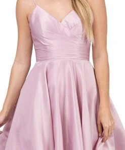 Cocktail Dresses Dancing Queen - 3059 Sleek Pleated Surplice Homecoming Dress