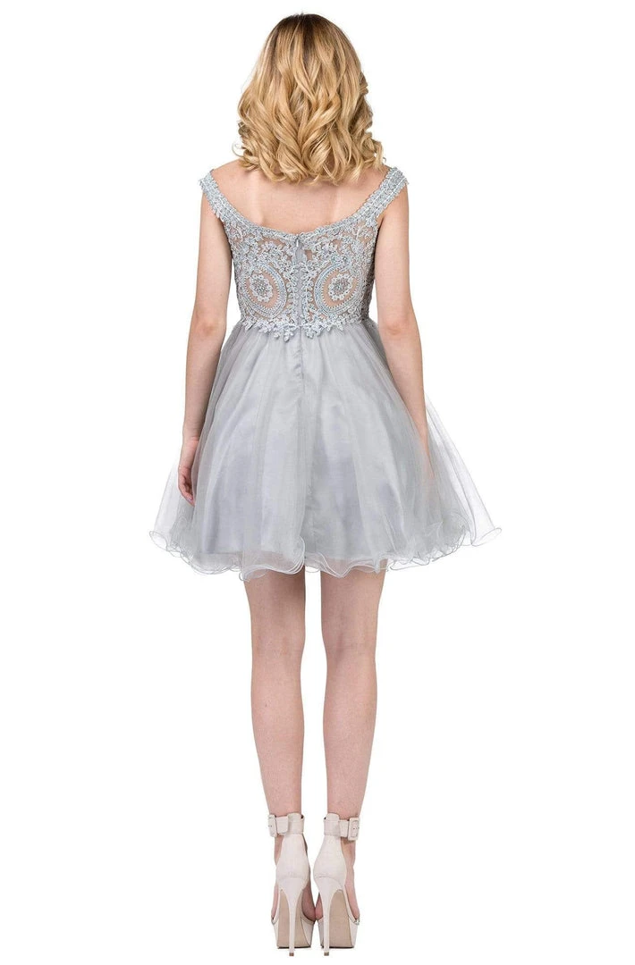 Dancing Queen - 3070 Beaded Lace Fit And Flare Cocktail Dress Cocktail Dresses 8 Dancing Queen - 3070 Beaded Lace Fit And Flare Cocktail Dress Cocktail Dresses