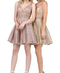 Dancing Queen - 3086 Illusion Cutout Sleeveless V Neckline Party Dress