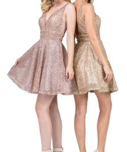 Dancing Queen - 3086 Illusion Cutout Sleeveless V Neckline Party Dress