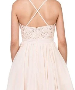 Dancing Queen - 3088 Lace Embroidered Beaded Applique Cocktail Dress Cocktail Dresses