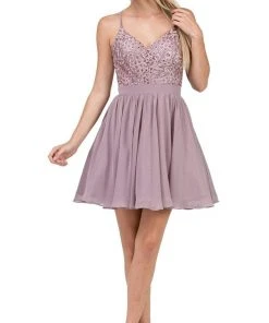 Dancing Queen - 3088 Lace Embroidered Beaded Applique Cocktail Dress Cocktail Dresses