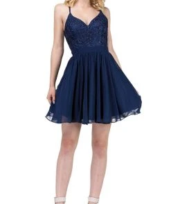 Dancing Queen - 3088 Lace Embroidered Beaded Applique Cocktail Dress Cocktail Dresses