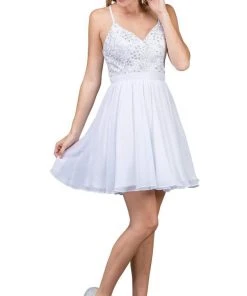 Dancing Queen - 3088 Lace Embroidered Beaded Applique Cocktail Dress Cocktail Dresses