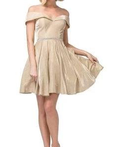 Cocktail Dresses Dancing Queen - 3147 Off-Shoulder Embellished A-line Dress 10 Cocktail Dresses Dancing Queen - 3147 Off-Shoulder Embellished A-line Dress