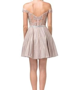 Dancing Queen - 3189 Embroidered Off-Shoulder A-line Dress 7 Dancing Queen - 3189 Embroidered Off-Shoulder A-line Dress