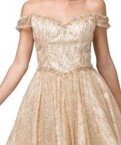 Cocktail Dresses Dancing Queen - 3199 Embellished Off-Shoulder A-line Dress