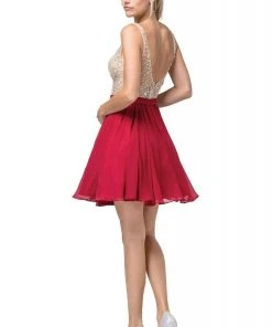 Cocktail Dresses Dancing Queen - 3221 Embellished V-neck A-line Cocktail Dress